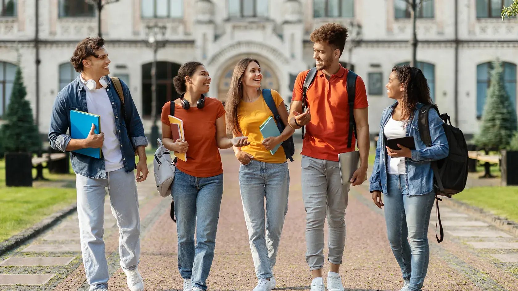 group of students on campus