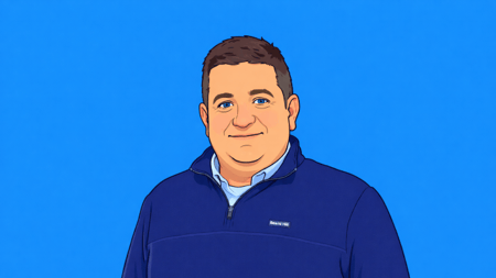 Cartoon Tony M_Blue background