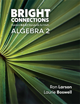Bright Connections Algebra 2 student edition cover aligned to Florida B.E.S.T. math standards