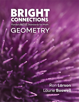 Bright Connections Geometry student edition cover aligned to Florida B.E.S.T. math standards