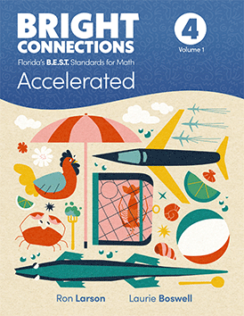 Bright Connections grade 4 accelerated volume 1 student edition cover aligned to Florida B.E.S.T. math standards