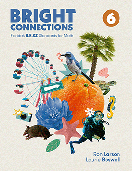 Bright Connections Grade 6 student edition cover aligned to Florida B.E.S.T. math standards