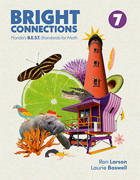 Bright Connections Grade 7 student edition cover aligned to Florida B.E.S.T. math standards