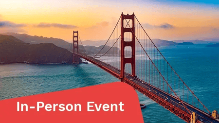 Aerial view of traffic moving on Golden Gate Bridge during sunset, San Francisco, California, USA.