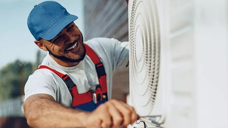 Smiling HVAC worker