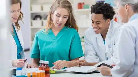 pharmacy team collaborating