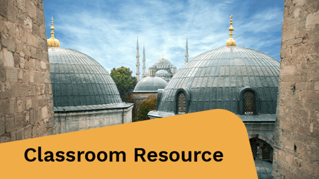 The Blue Mosque in Istanbul, Turkey, with its impressive minarets and beautiful blue exterior.