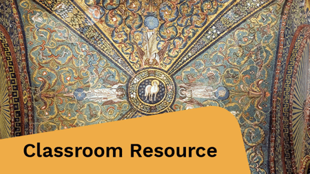 Byzantine Mosaics in the ceiling near the apse of San Vitale Basilica in Ravenna, Italy.