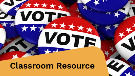 A cluster of red, white, and blue pins. 