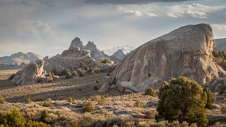 Sunset from campsite at City of Rocks, Idaho